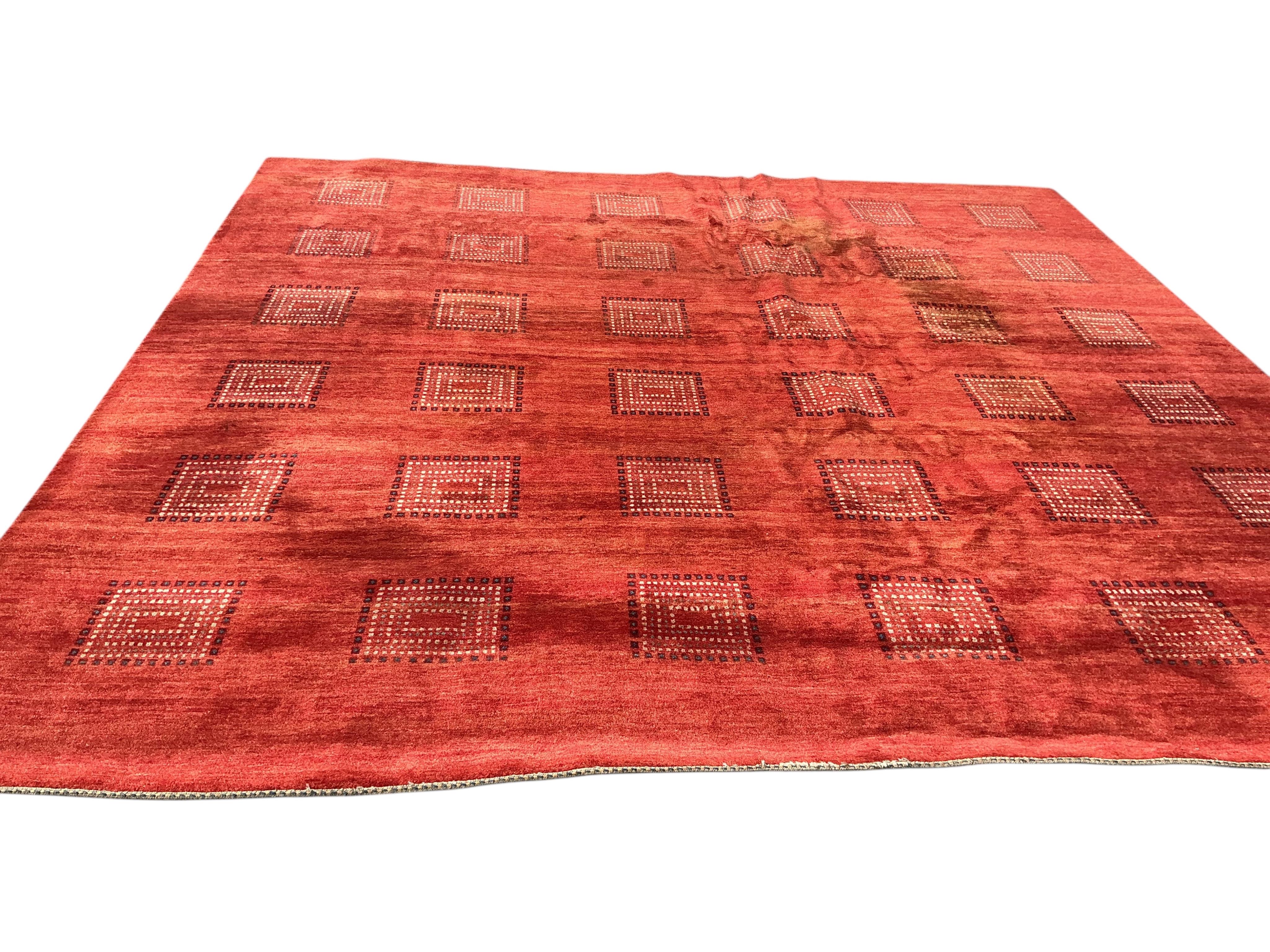 A large modern Square Persian Qashqai ‘Baharlou Carpet’, 385 x 395cm